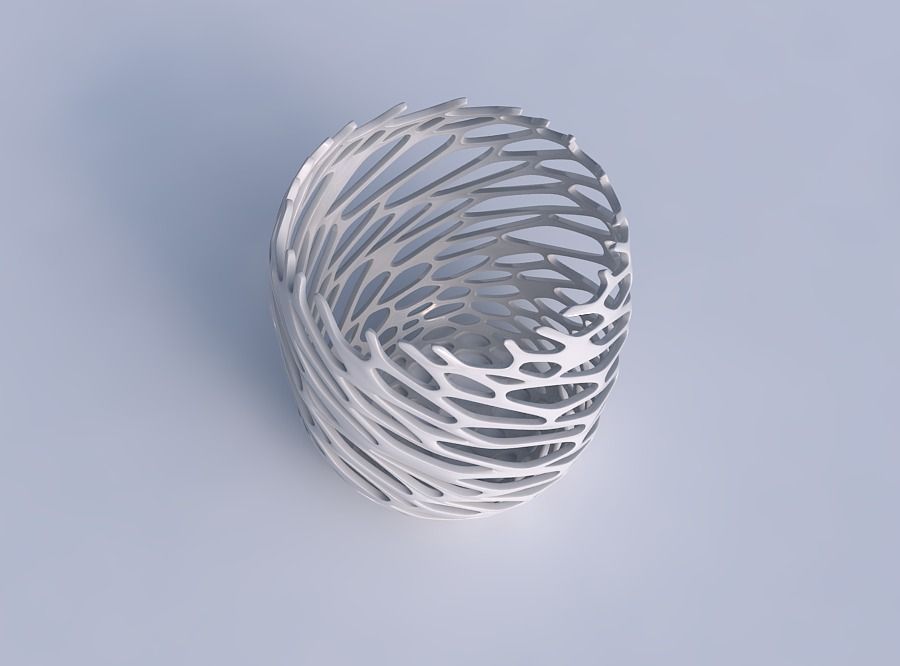 Bowl cylindrical with cracked and twisted organic lattice 2 3D print model_1