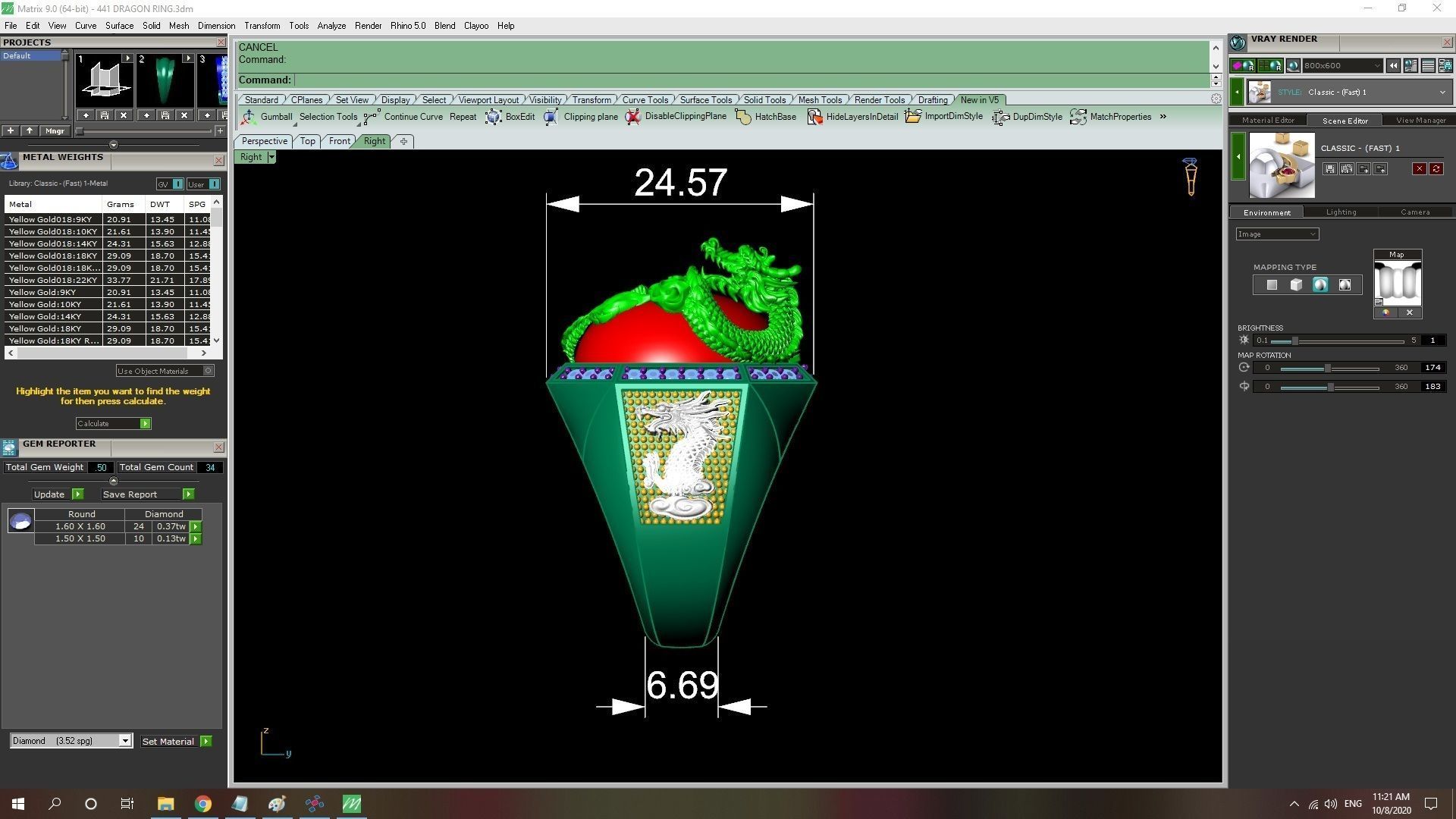dragon ring with ruby oval  for men 441 3D print model_8