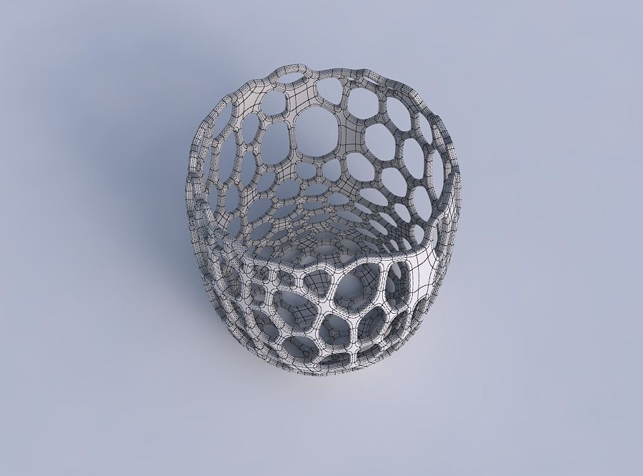Bowl cylindrical with cracked organic lattice 3D print model_6
