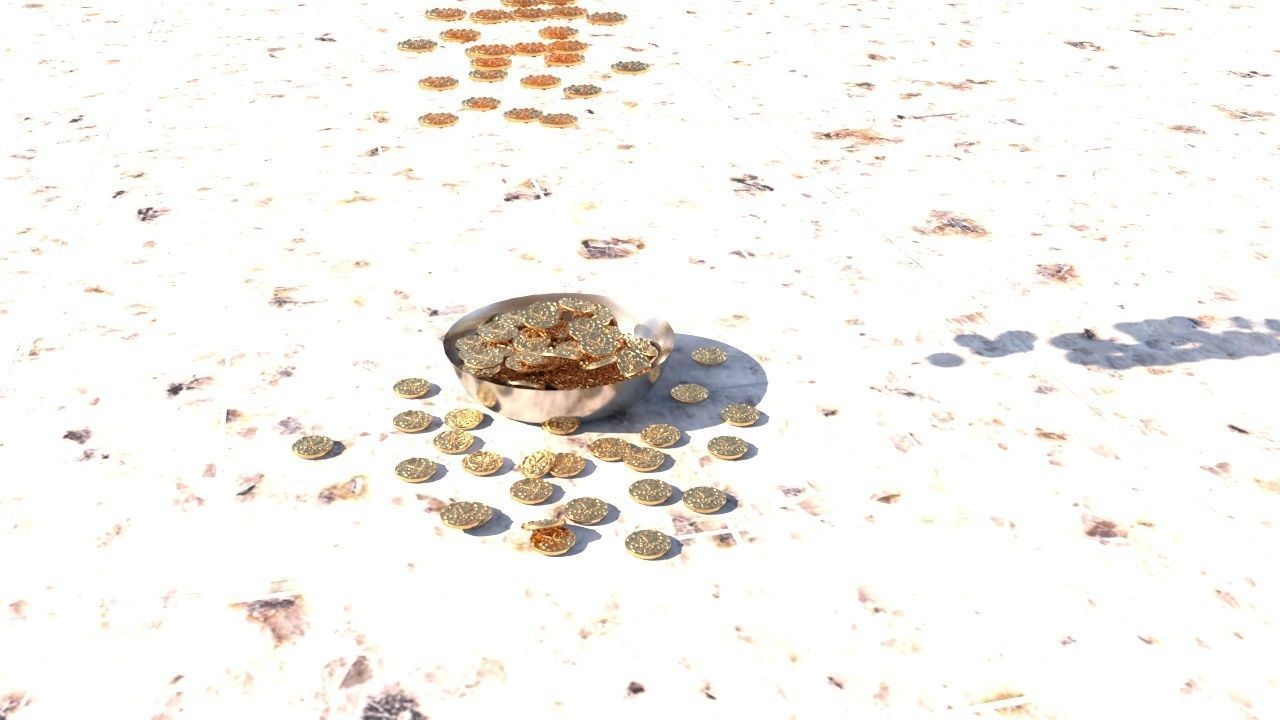 Coins bowl of gold 3D model_37