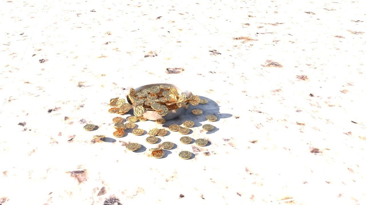 Coins bowl of gold 3D model_62