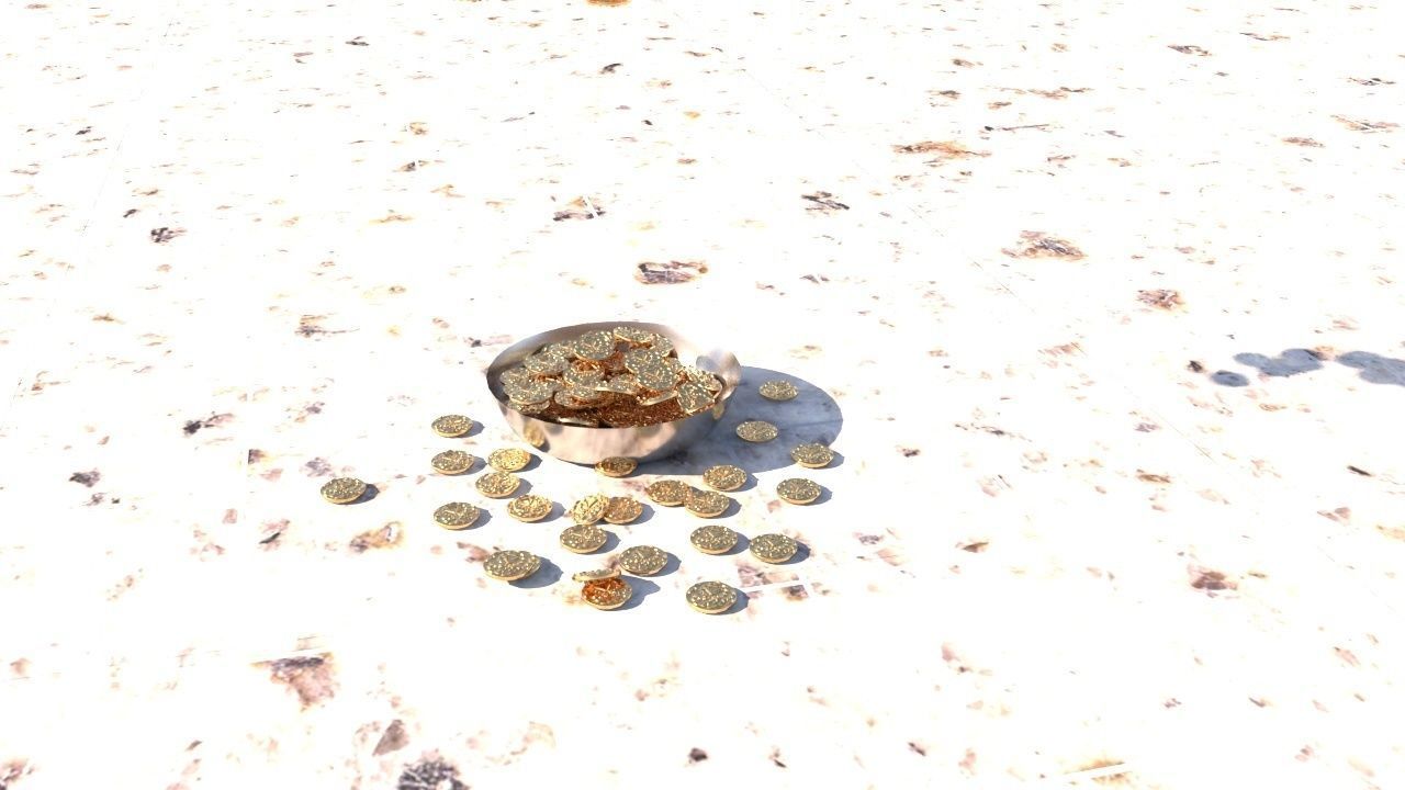 Coins bowl of gold 3D model_32