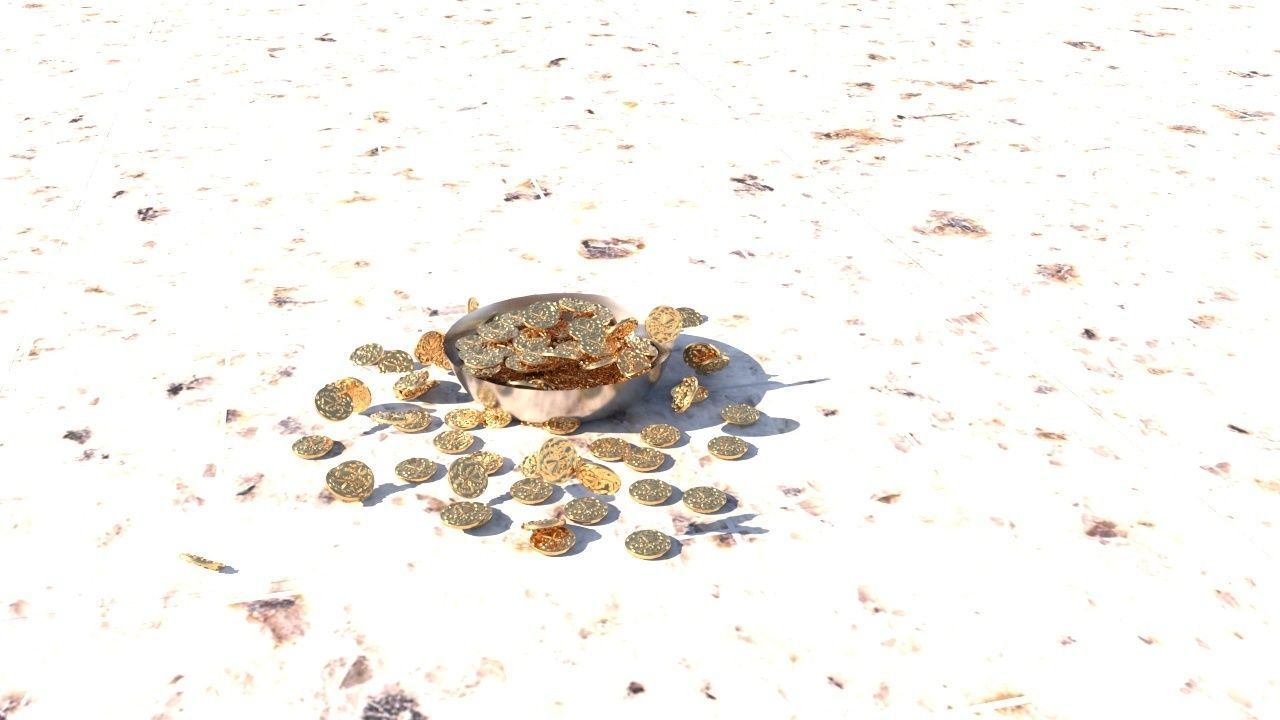Coins bowl of gold 3D model_72