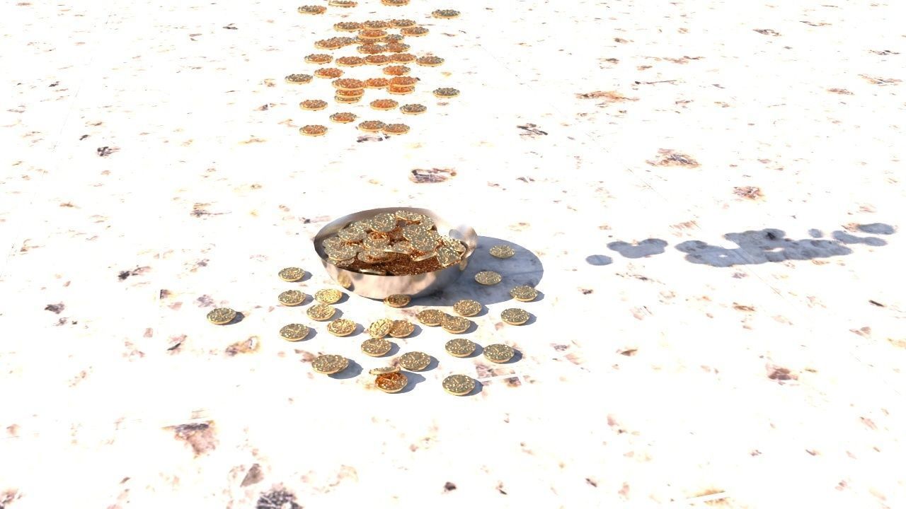 Coins bowl of gold 3D model_39