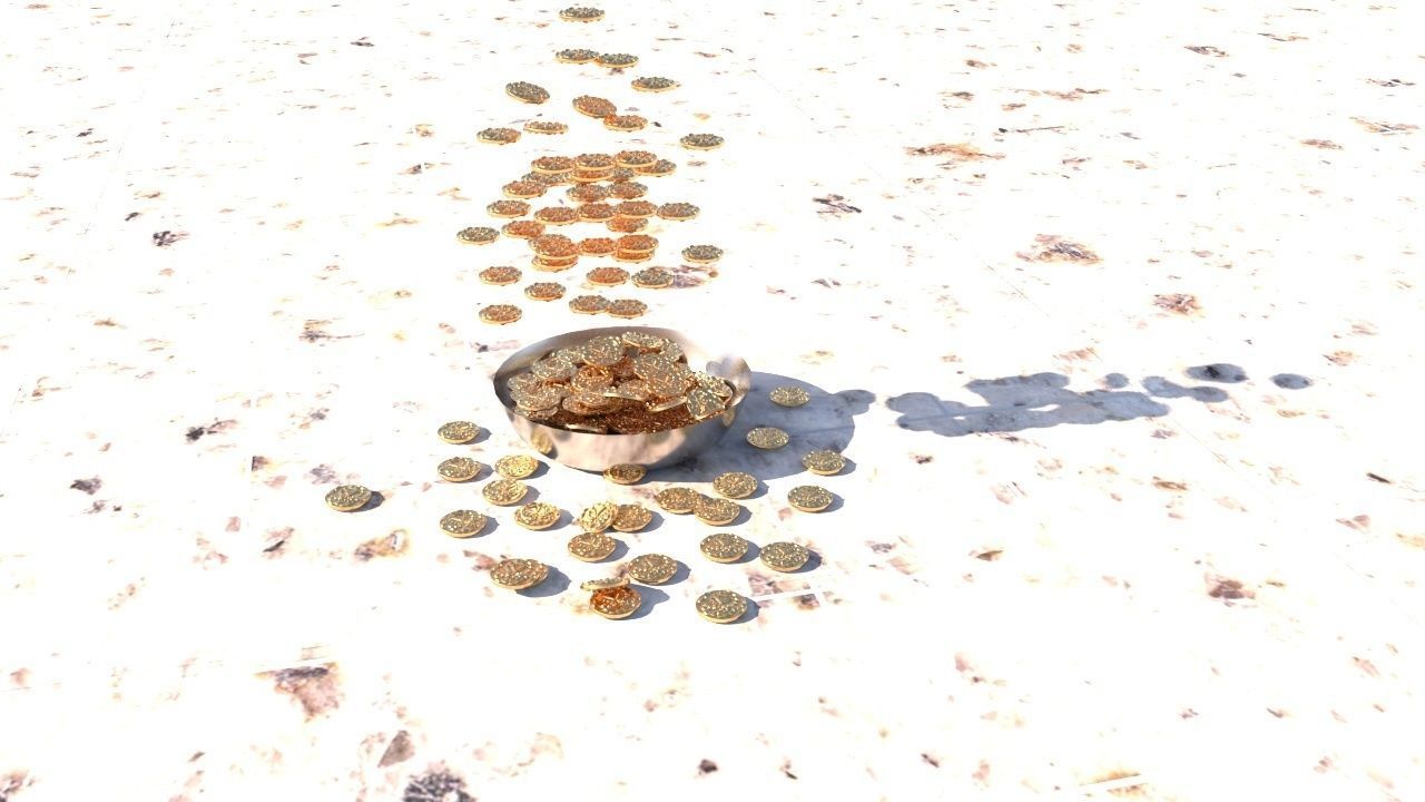 Coins bowl of gold 3D model_42