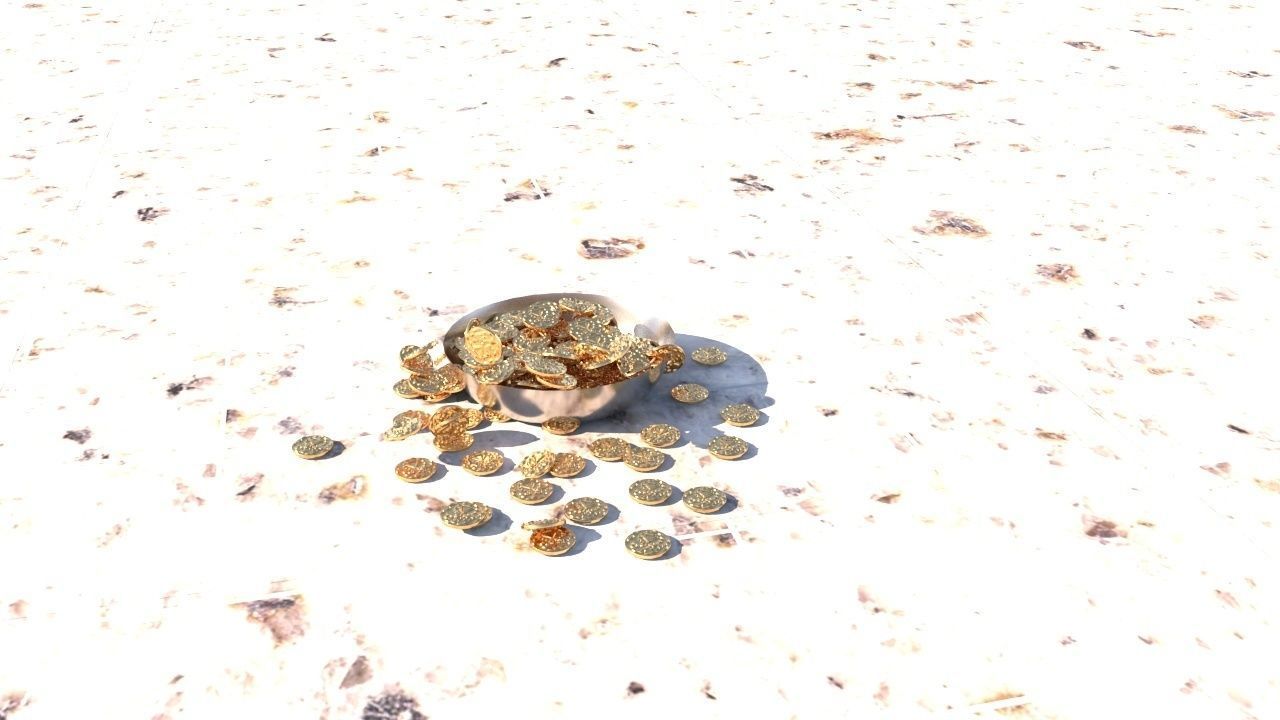 Coins bowl of gold 3D model_57