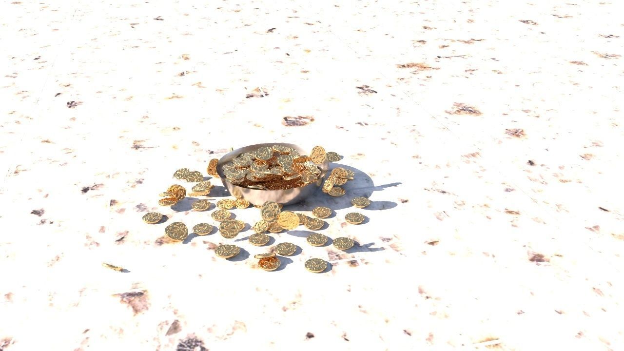 Coins bowl of gold 3D model_70