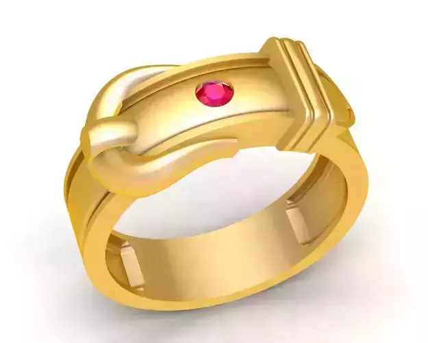 Modern Gemstone Ring for Men 3D Model  442