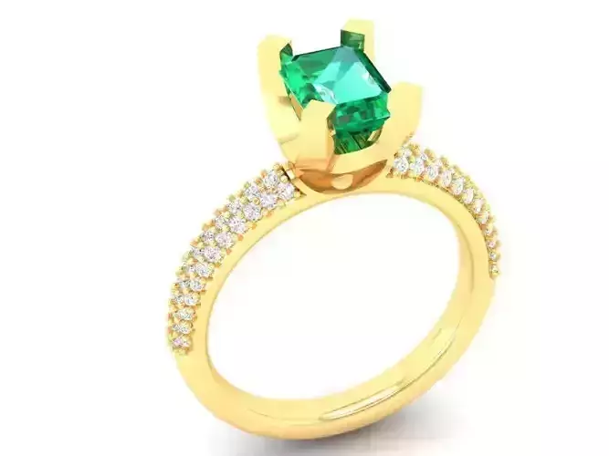 Elegant Emerald Cut Solitaire Ring for Women  449