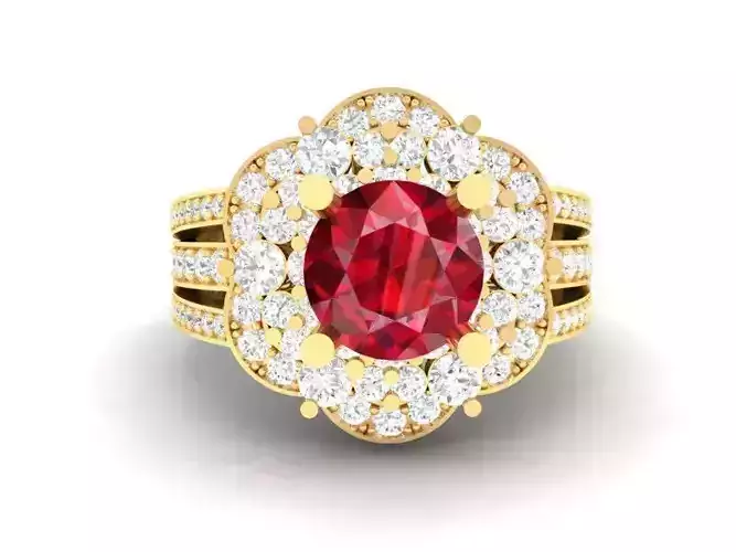 Luxury Multi Halo Gemstone Ring for Women  450