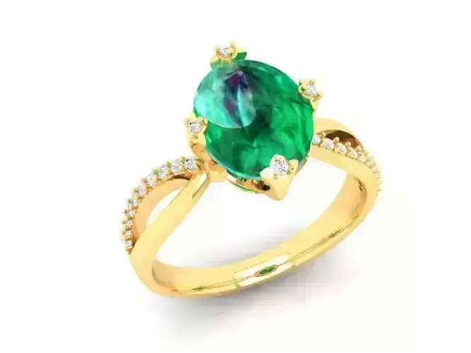 Classic Round Gemstone Diamond Ring for Women 453