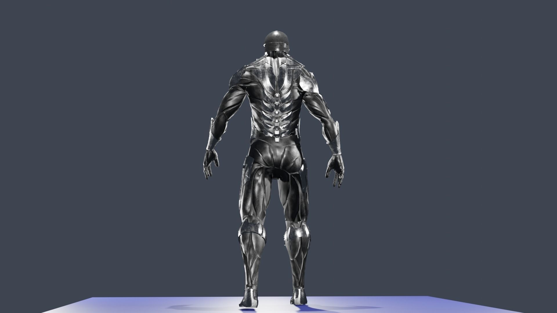 Cyborg Ninja Warrior Low-poly 3D model_3