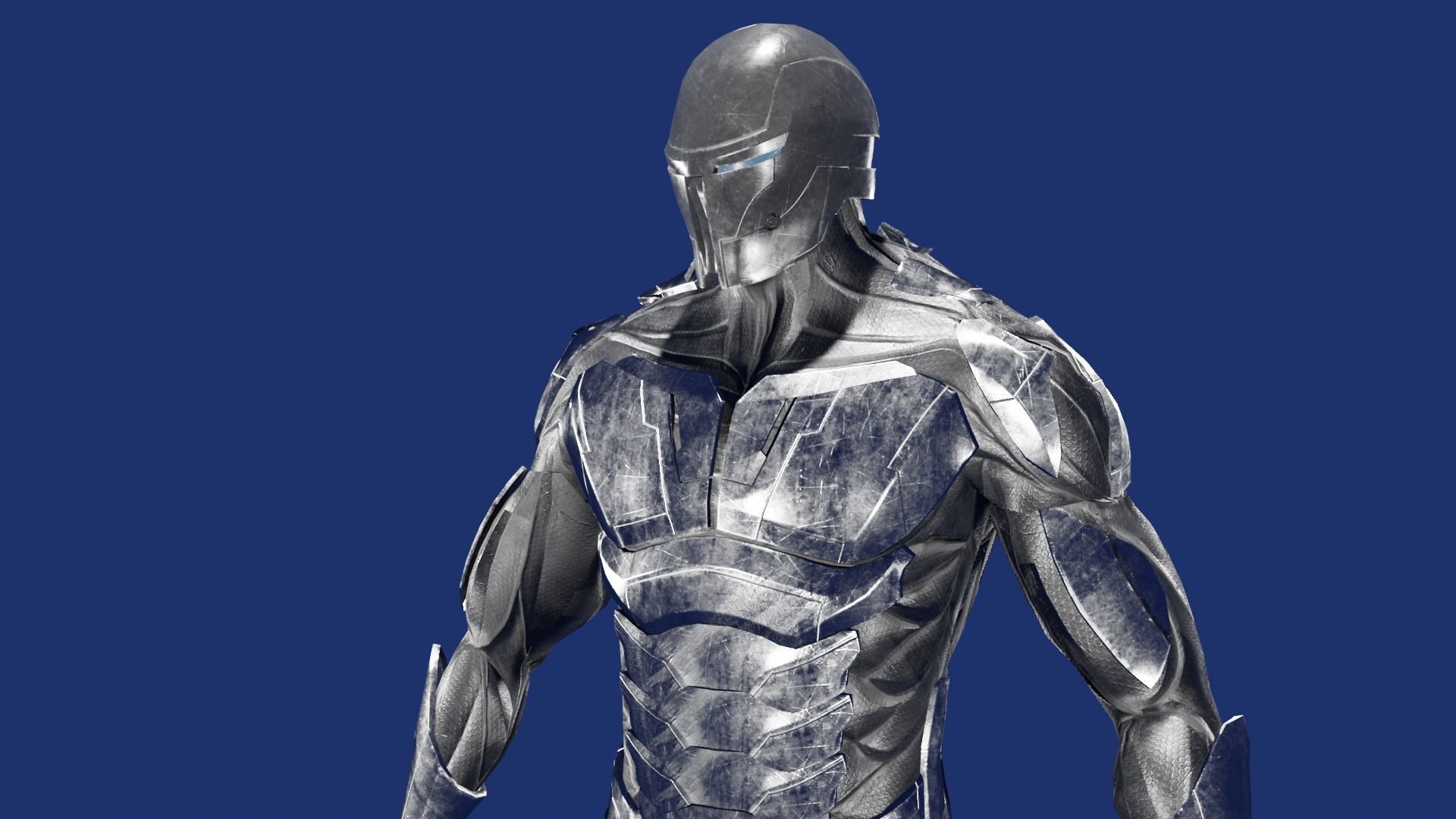Cyborg Ninja Warrior Low-poly 3D model_2