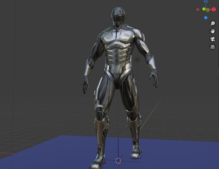 Cyborg Ninja Warrior Low-poly 3D model_5