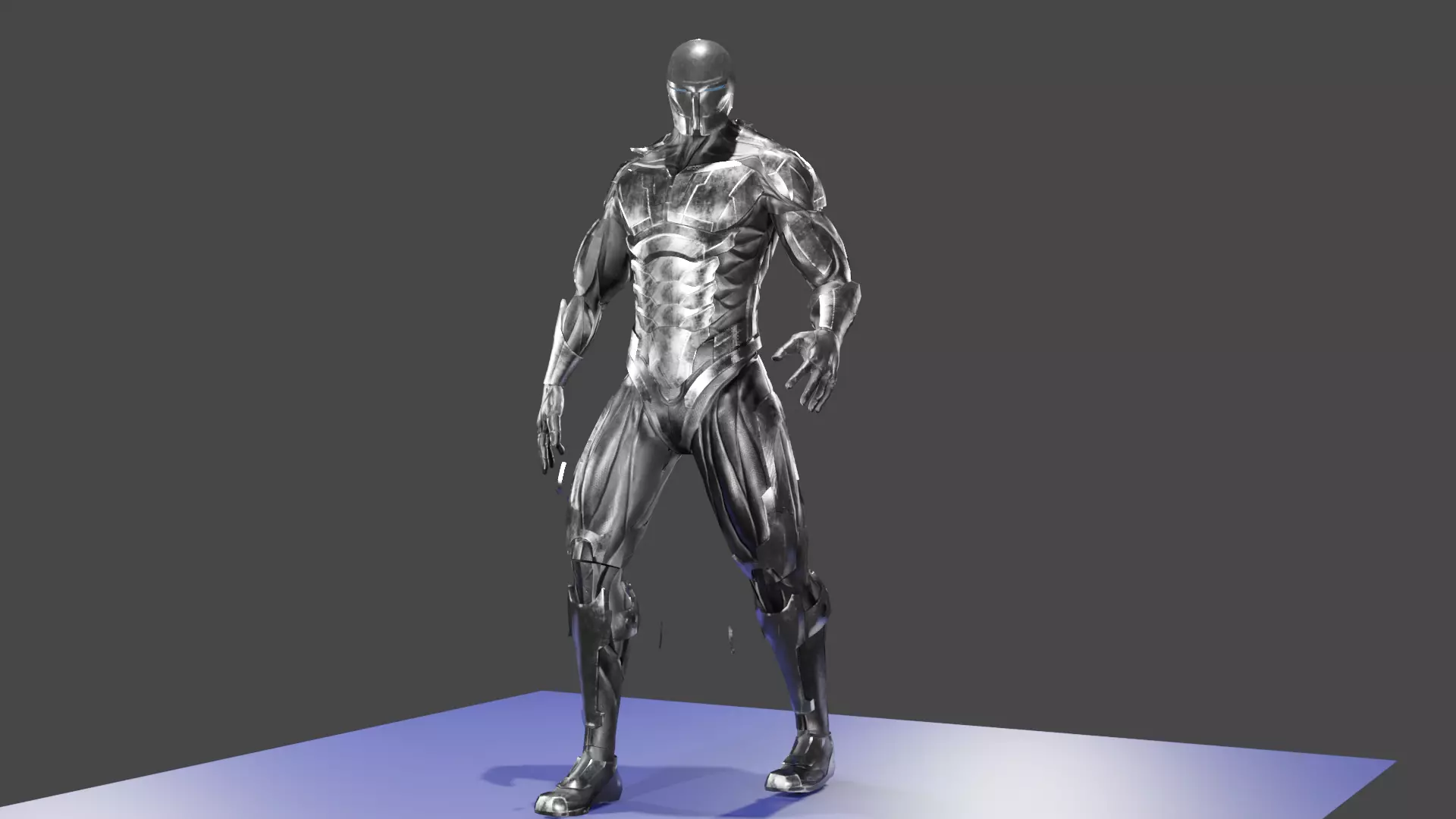 Cyborg Ninja Warrior Low-poly 3D model_0