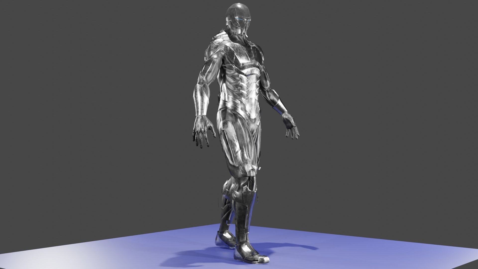 Cyborg Ninja Warrior Low-poly 3D model_1
