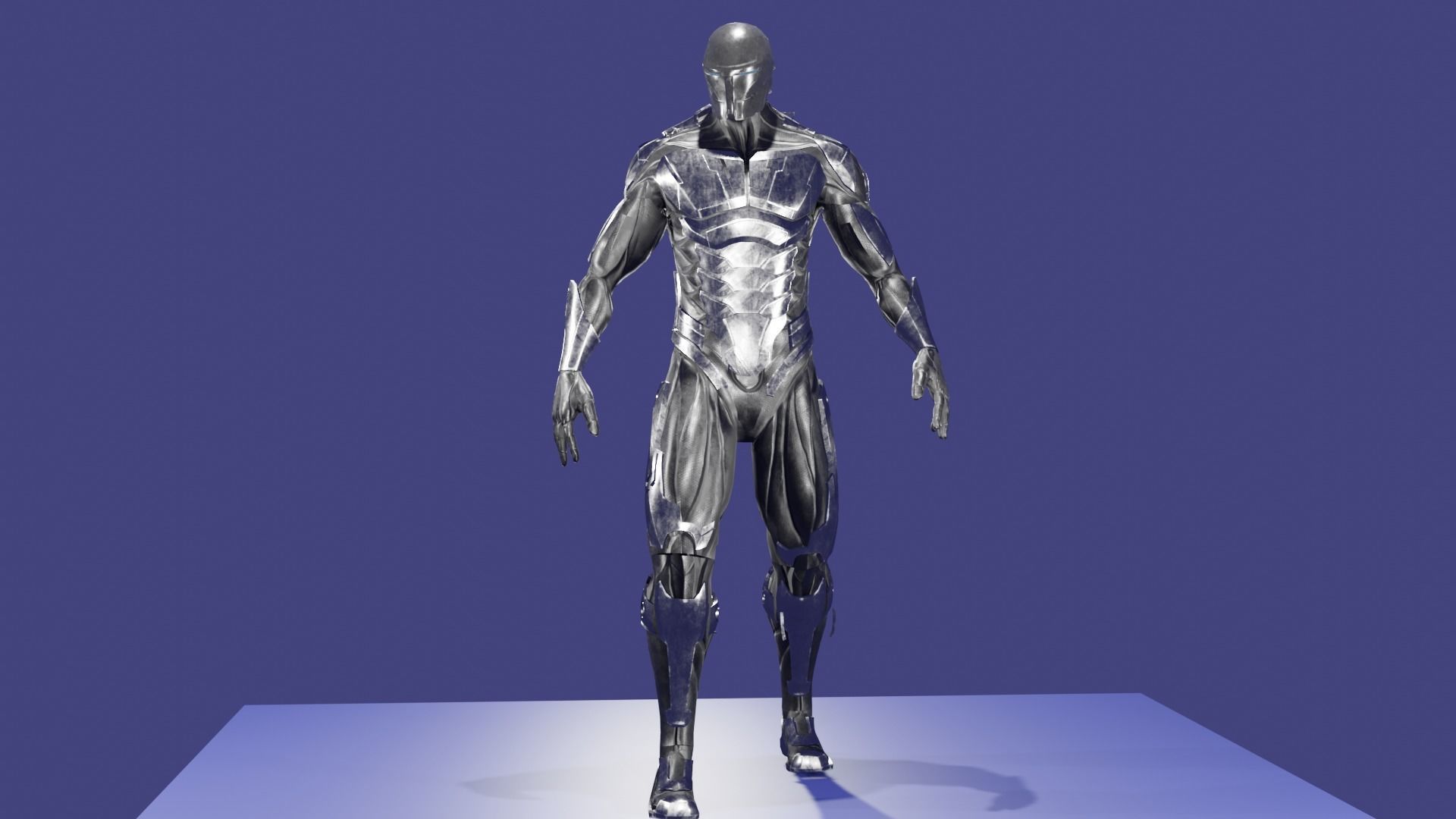 Cyborg Ninja Warrior Low-poly 3D model_4