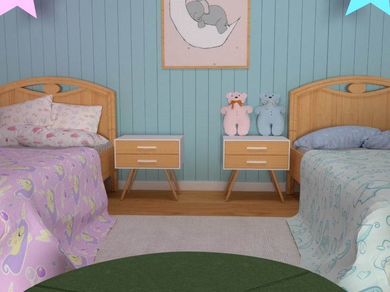 Kids Bedroom 3D model_6