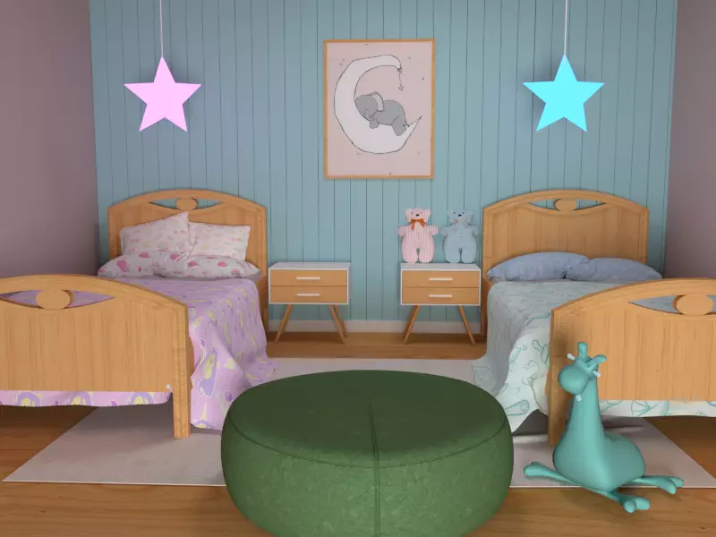 Kids Bedroom 3D model_0