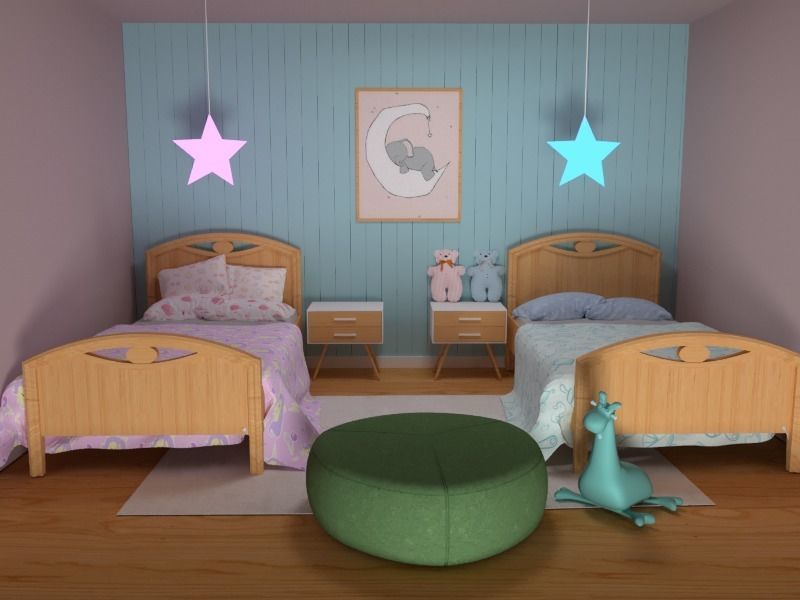 Kids Bedroom 3D model_4