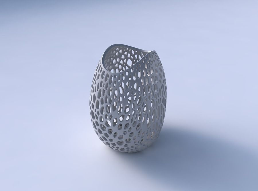 Bowl compressed with fine organic lattice 3D print model_3