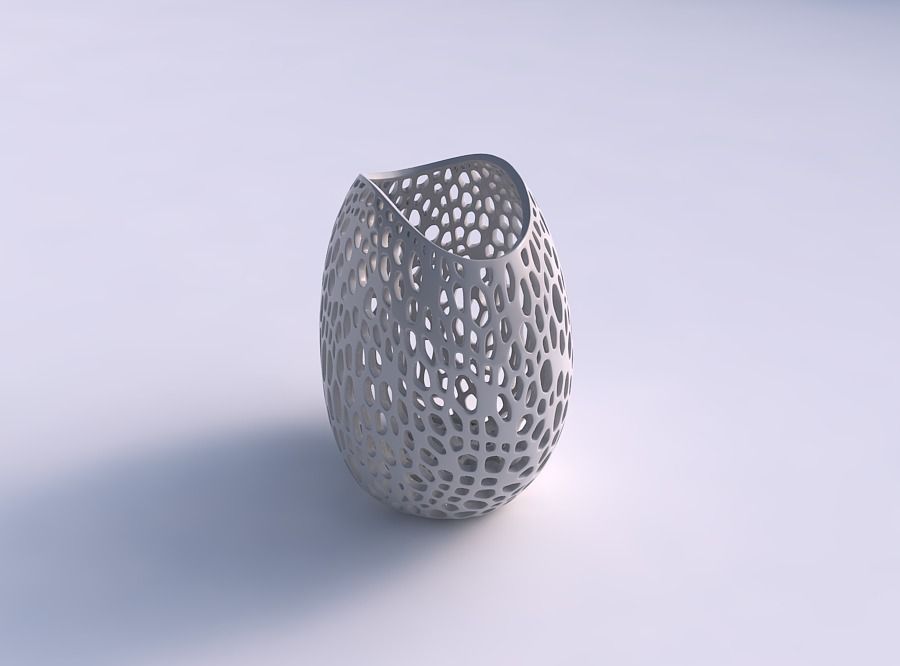 Bowl compressed with fine organic lattice 3D print model_0