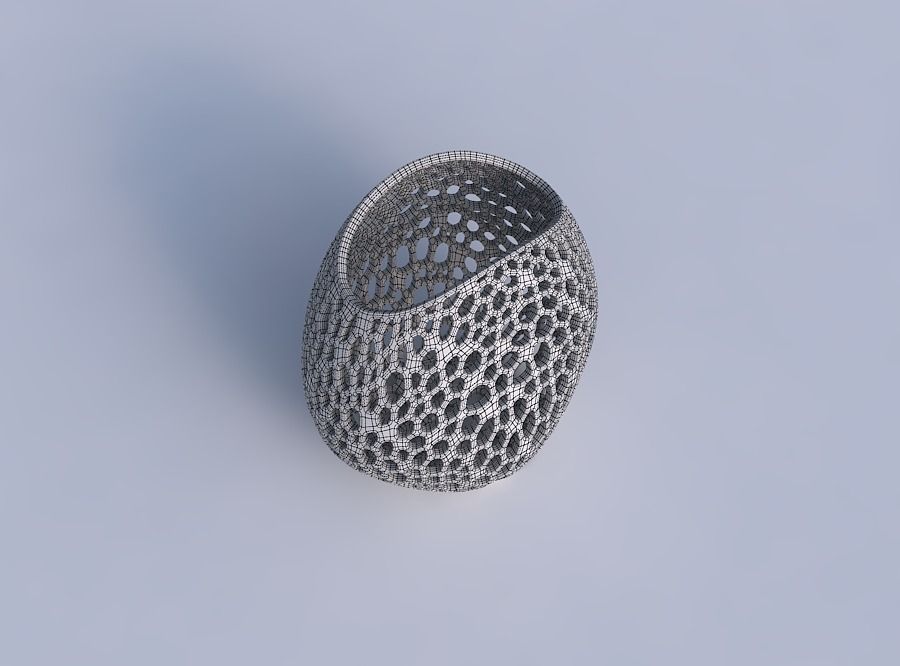 Bowl compressed with fine organic lattice 3D print model_6