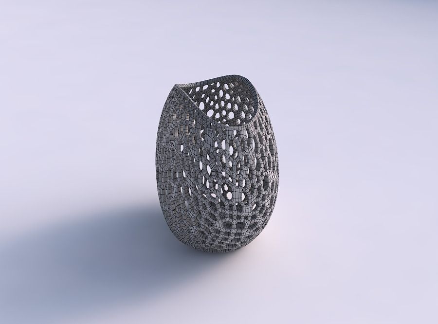 Bowl compressed with fine organic lattice 3D print model_5