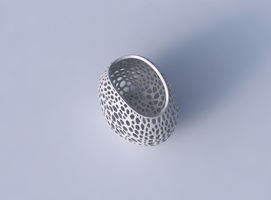 Bowl compressed with fine organic lattice 3D print model_2