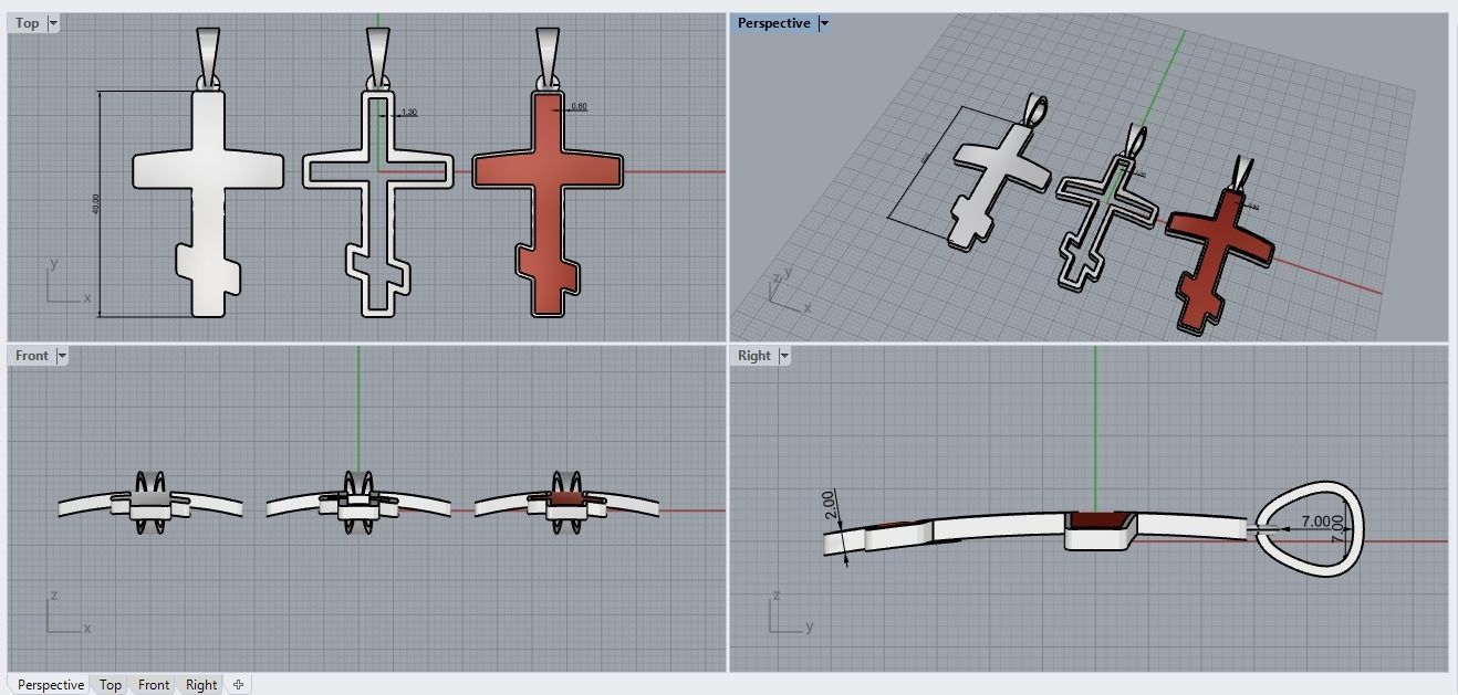 nice cross 3piece 3D print model_11
