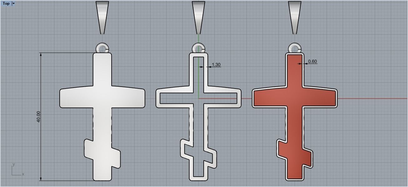 nice cross 3piece 3D print model_3