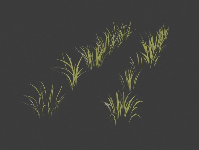 Grass Pack Low-poly 3D model_4