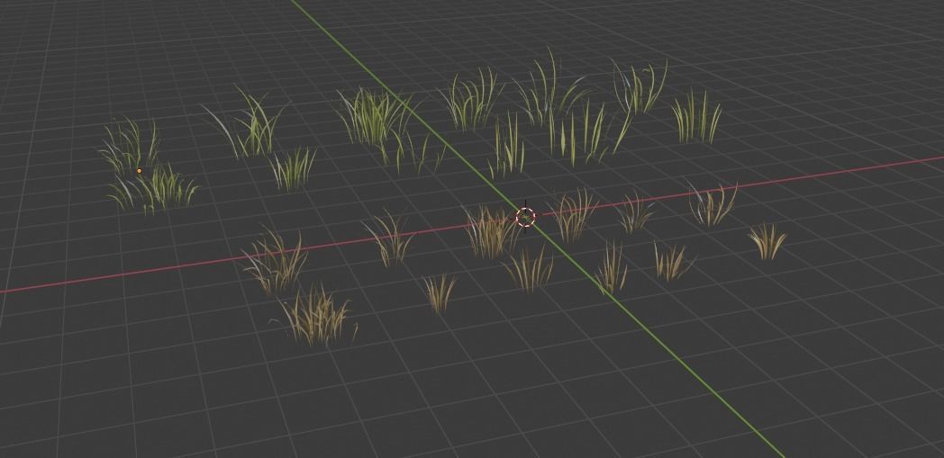 Grass Pack Low-poly 3D model_2