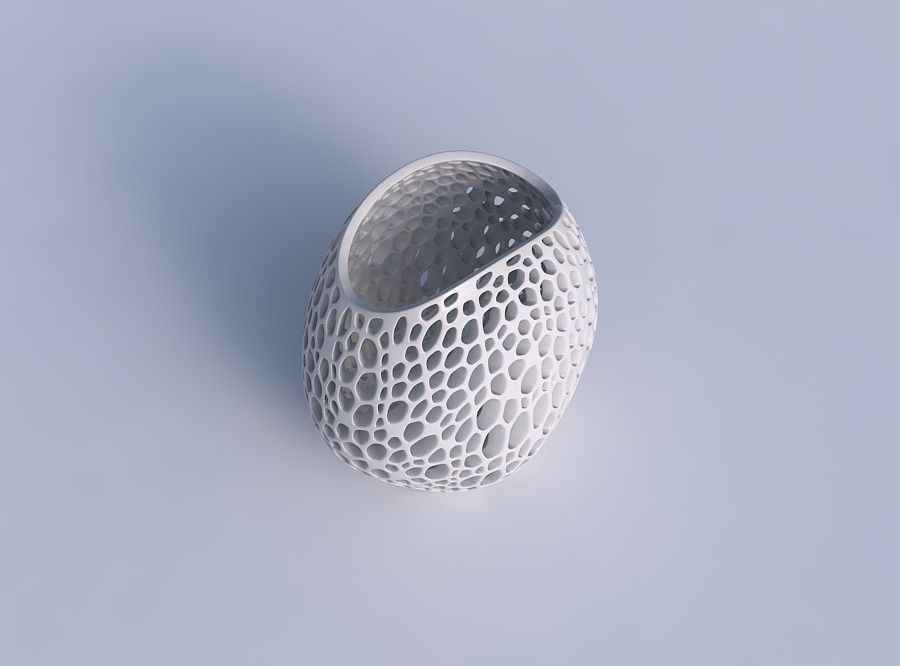 Bowl compressed with organic lattice and twisted thickness 3D print model_1