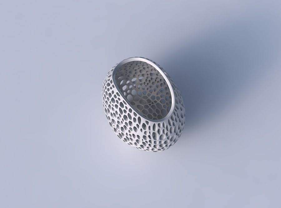 Bowl compressed with organic lattice and twisted thickness 3D print model_2