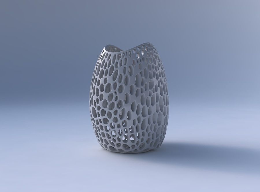 Bowl compressed with organic lattice and twisted thickness 3D print model_4