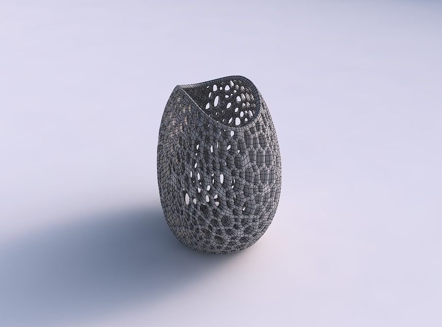 Bowl compressed with organic lattice and twisted thickness 3D print model_5