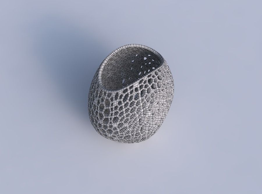Bowl compressed with organic lattice and twisted thickness 3D print model_6