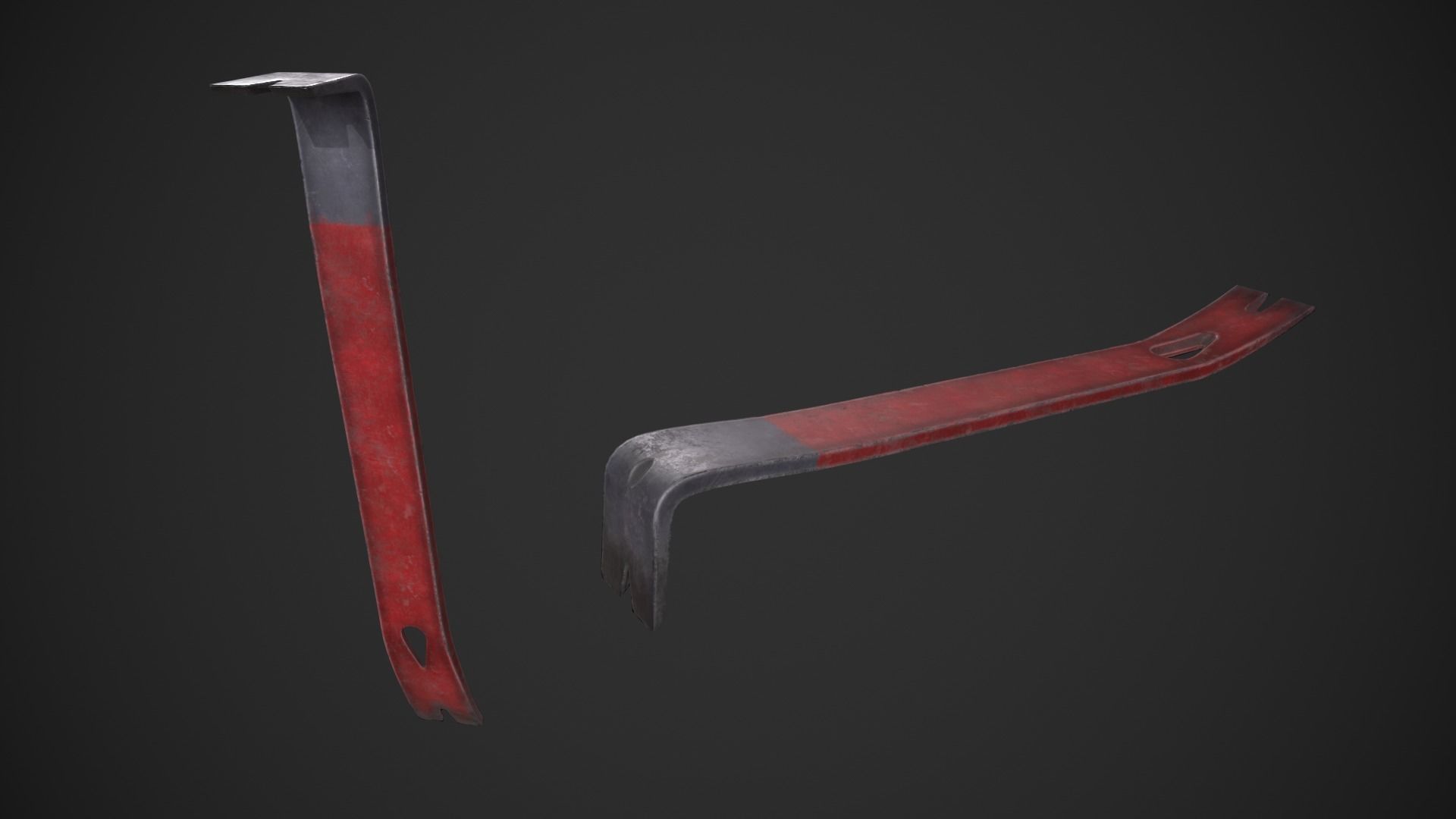 Crowbar hammer Low-poly 3D model_1