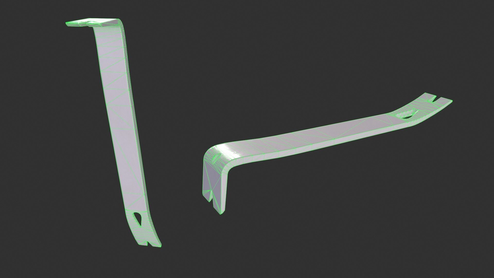 Crowbar hammer Low-poly 3D model_2