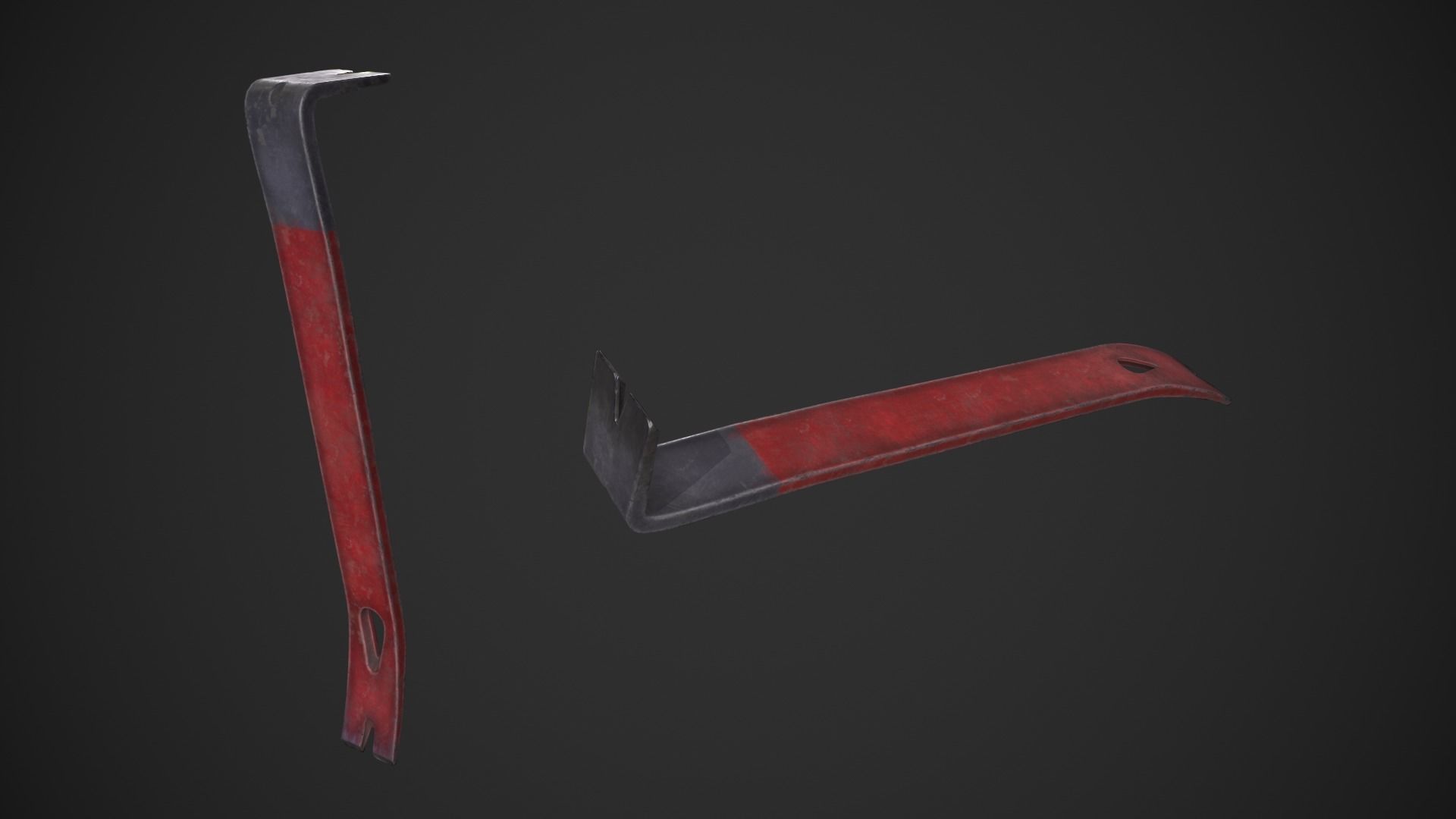 Crowbar hammer Low-poly 3D model_3