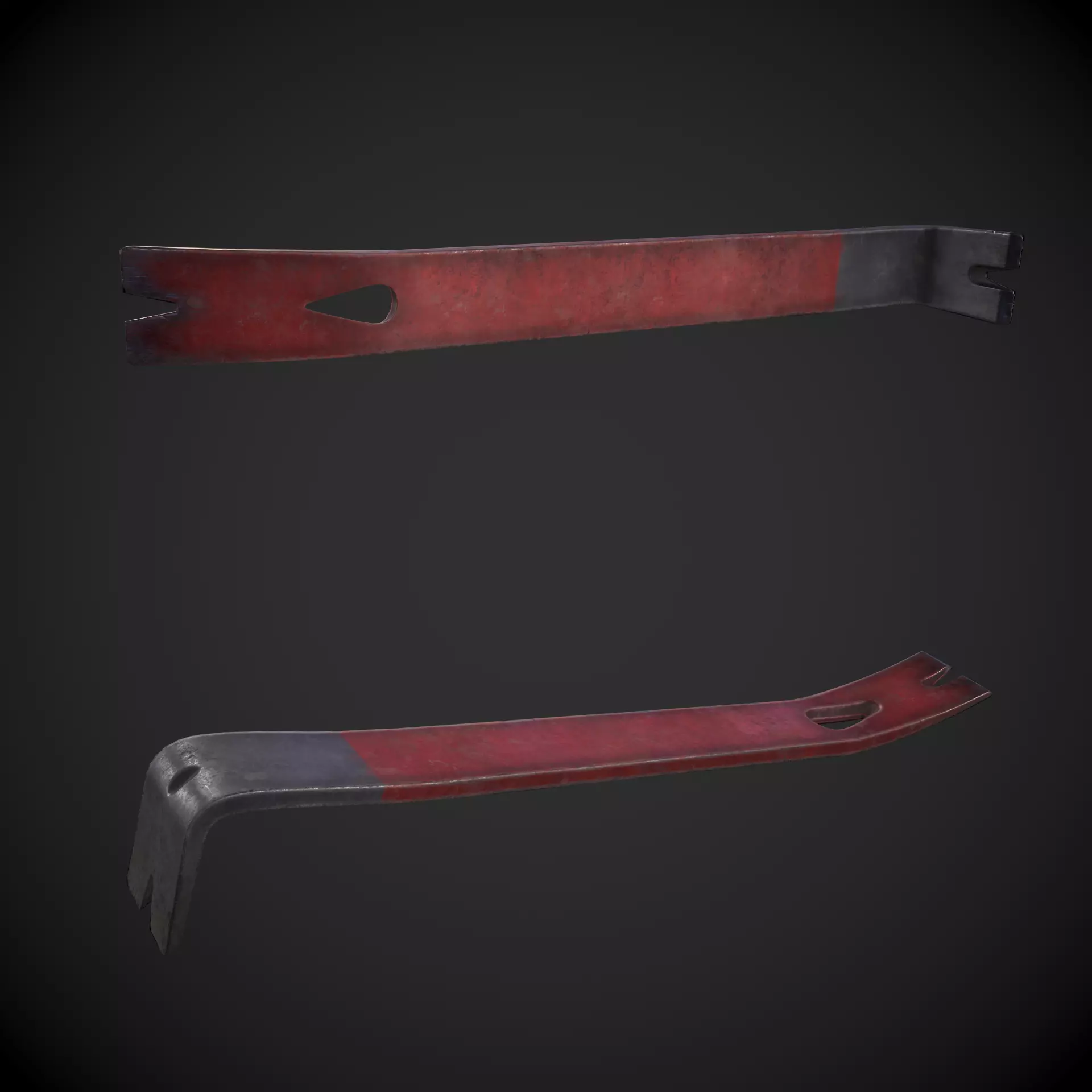 Crowbar hammer Low-poly 3D model_0