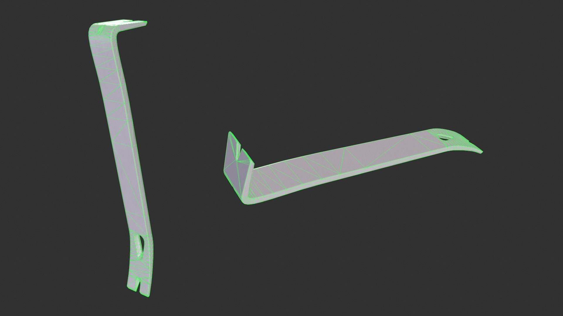 Crowbar hammer Low-poly 3D model_4