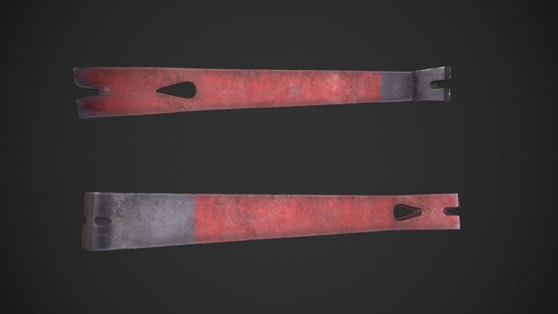 Crowbar hammer Low-poly 3D model_11