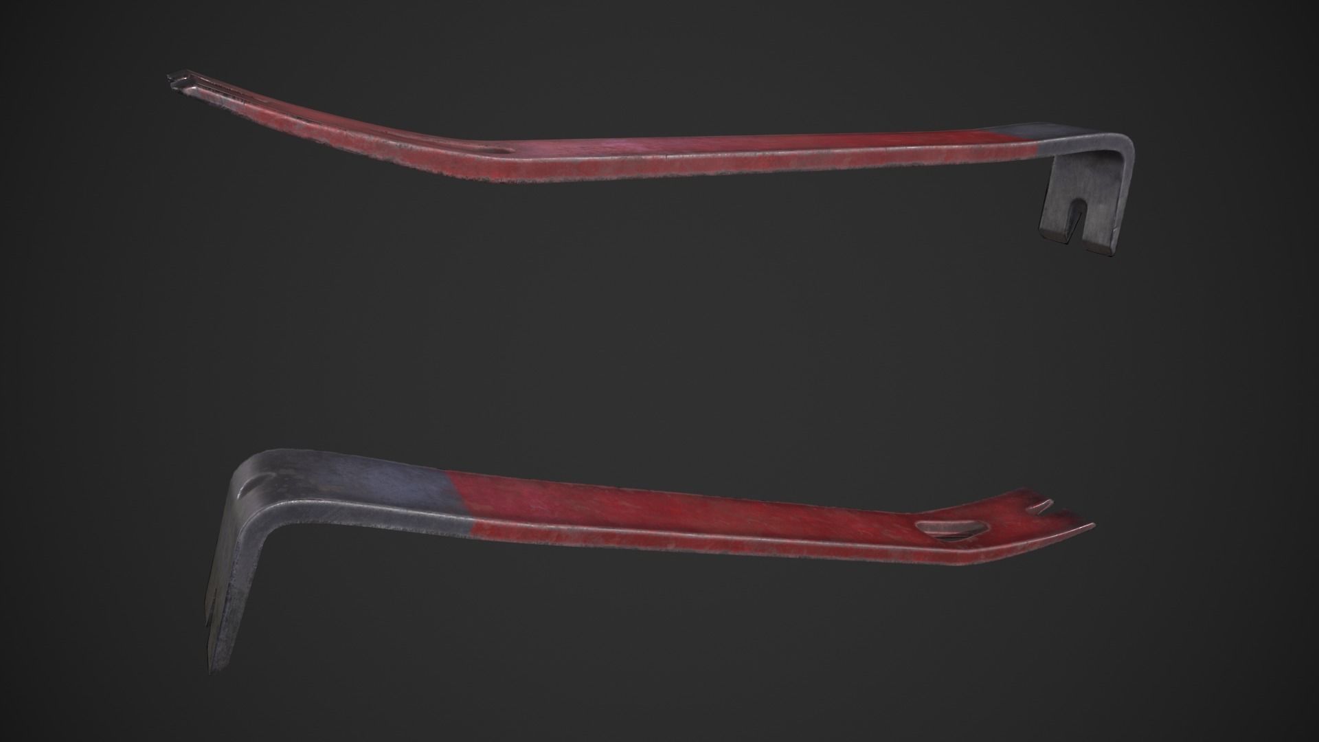 Crowbar hammer Low-poly 3D model_9