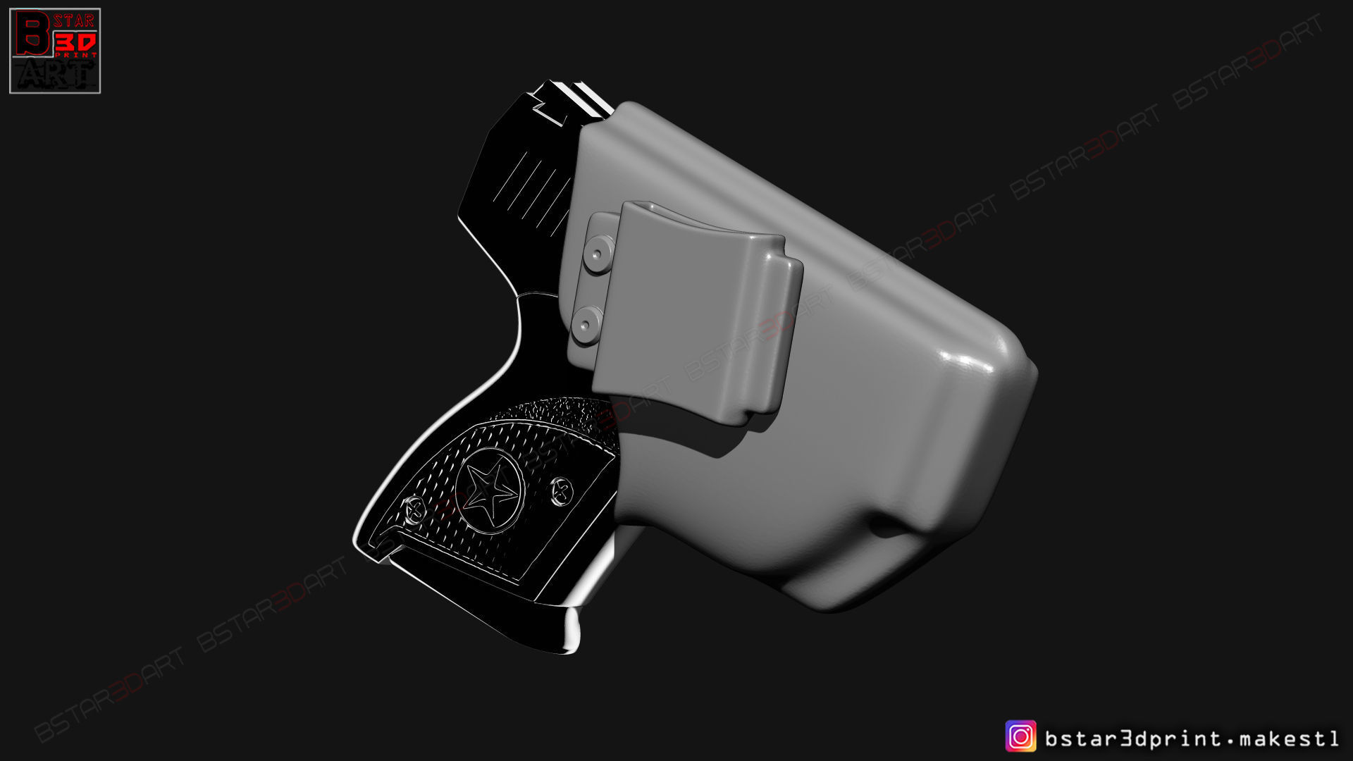 The Holster for Bond Pullpup Gun  3D print model_1