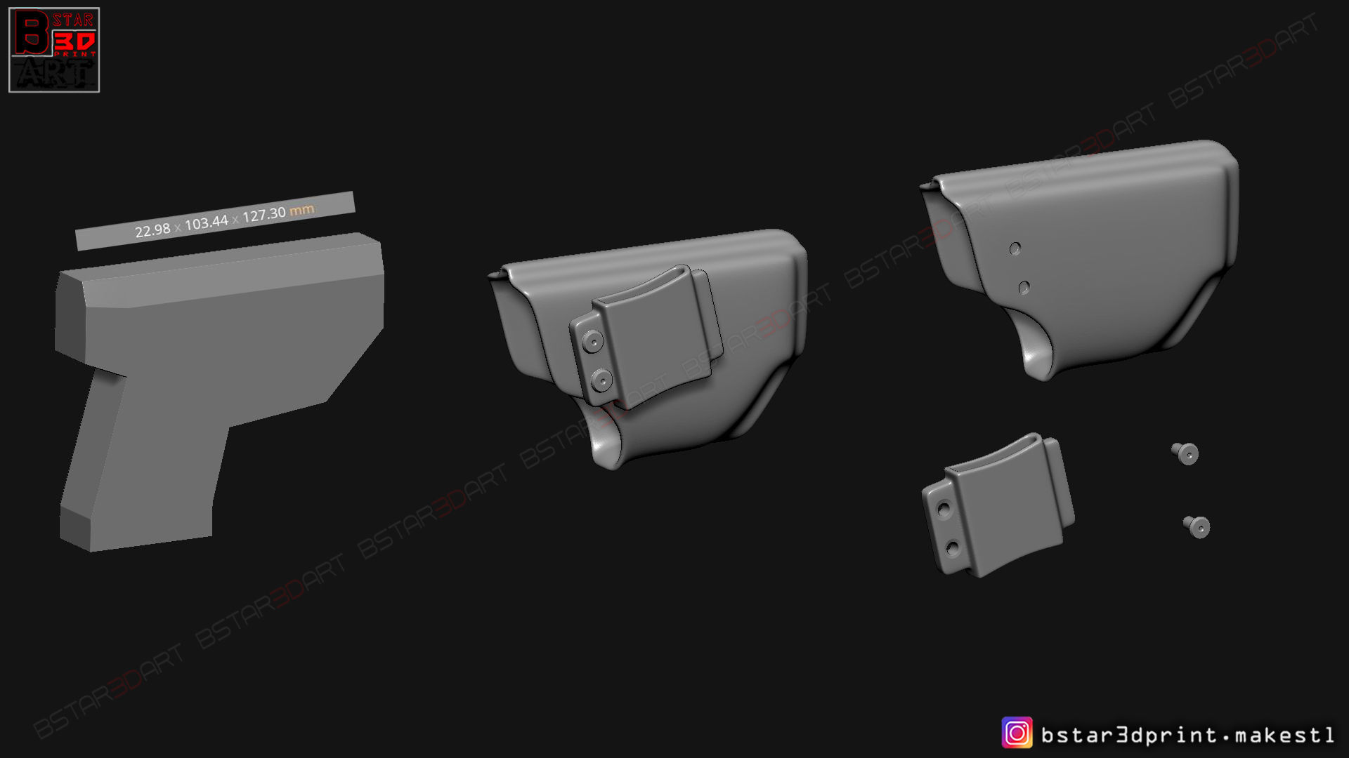 The Holster for Bond Pullpup Gun  3D print model_13