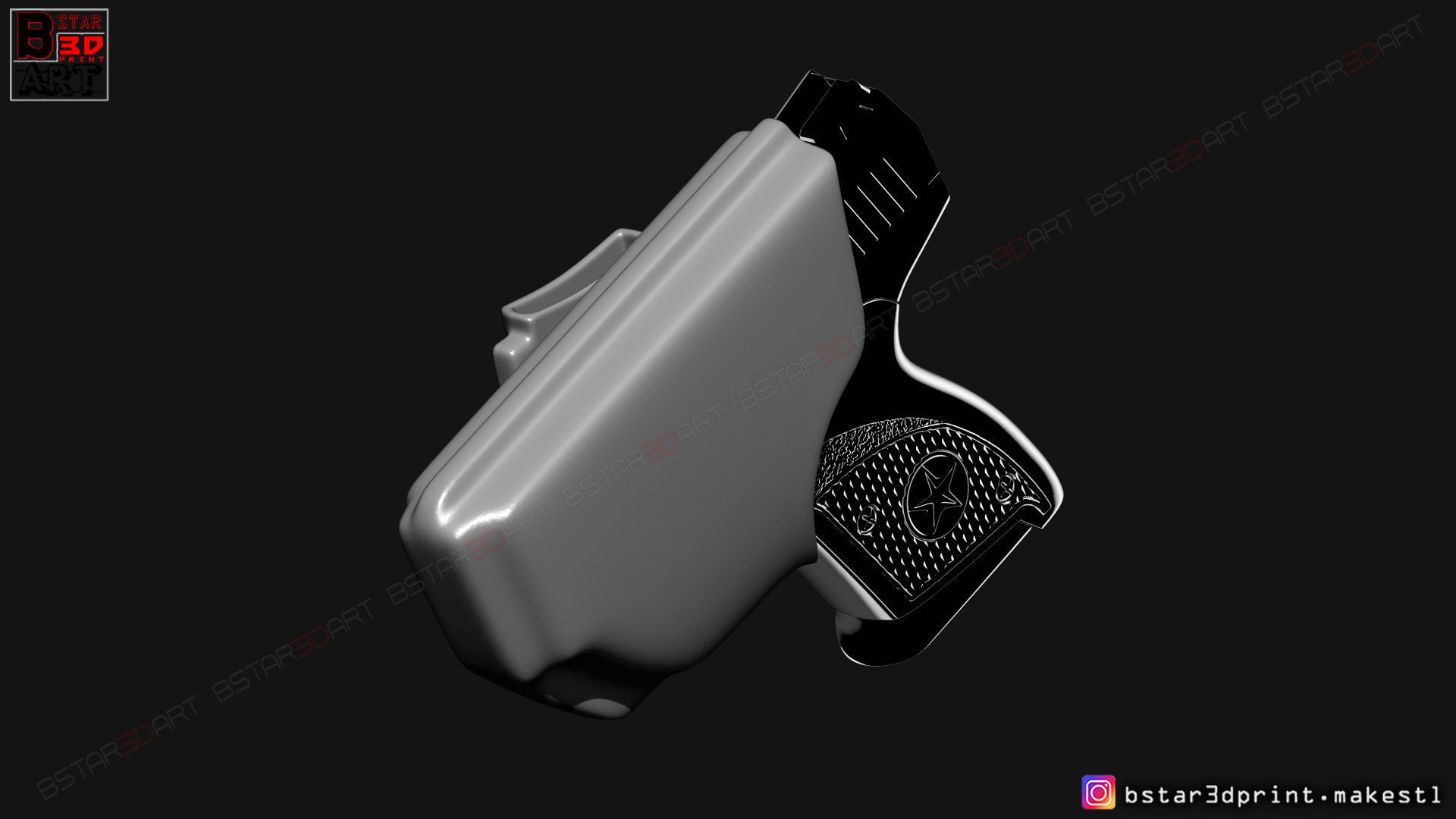 The Holster for Bond Pullpup Gun  3D print model_2