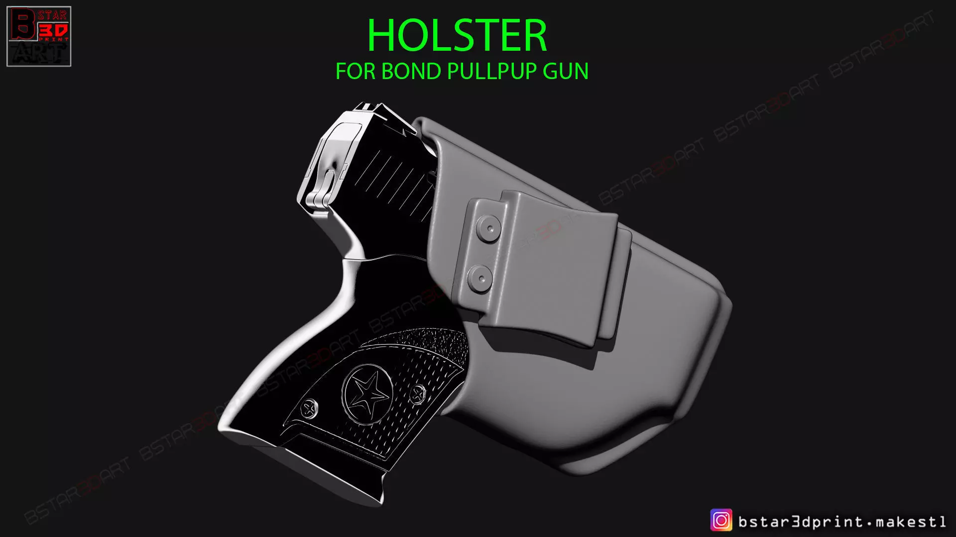 The Holster for Bond Pullpup Gun  3D print model_0