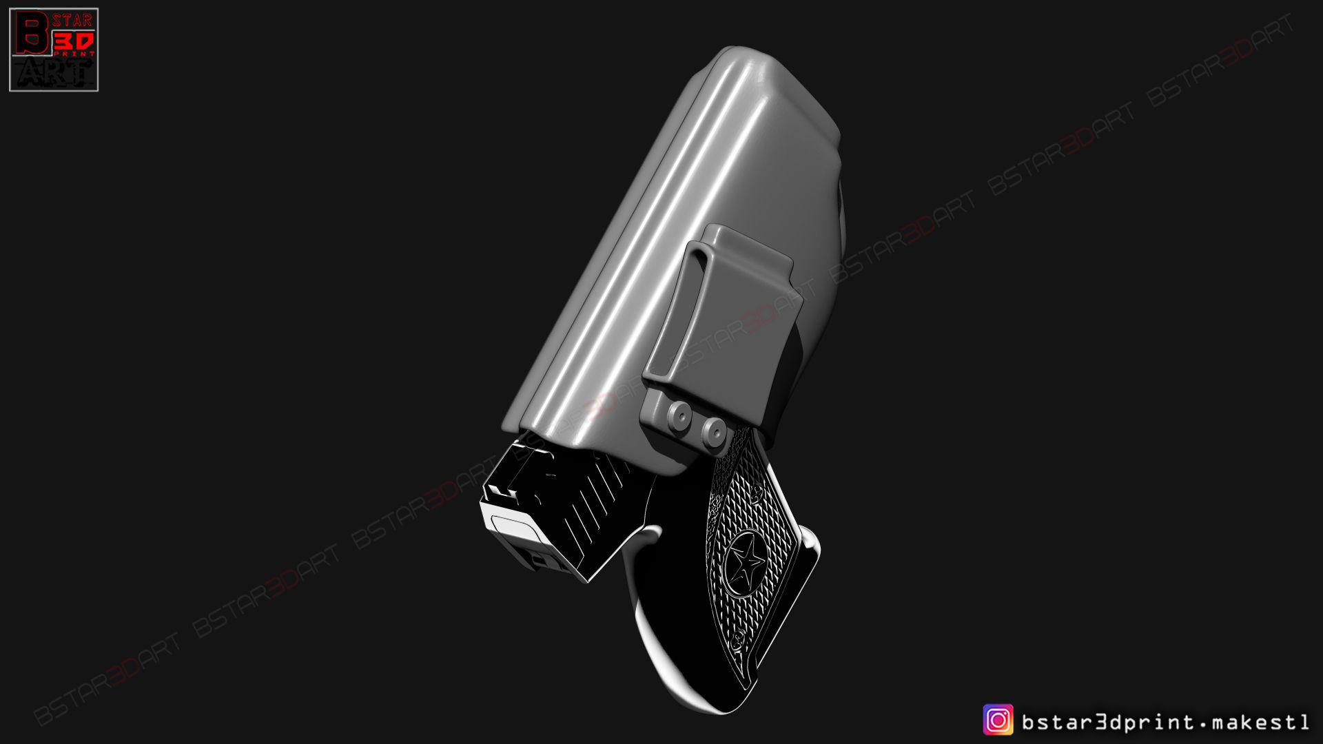 The Holster for Bond Pullpup Gun  3D print model_3